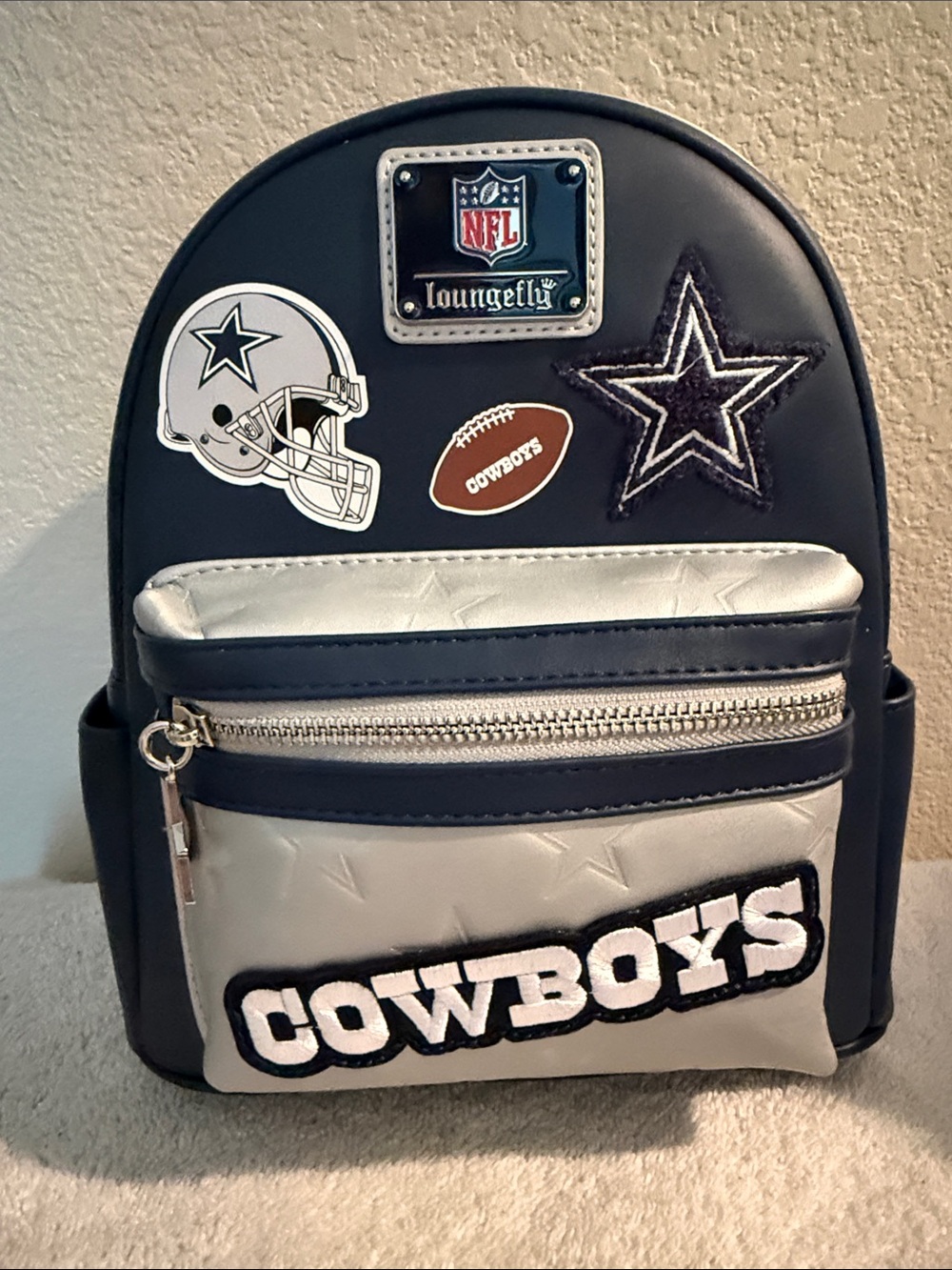 Dallas Cowboys Loungefly Mini Backpack NFL Varsity Patches NWT